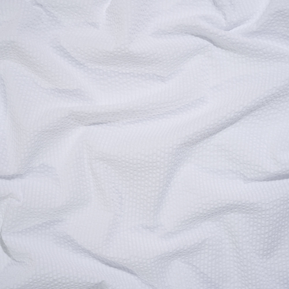 Polyester and Cotton Seersucker - White on White Candy Stripes - Wylie Collection