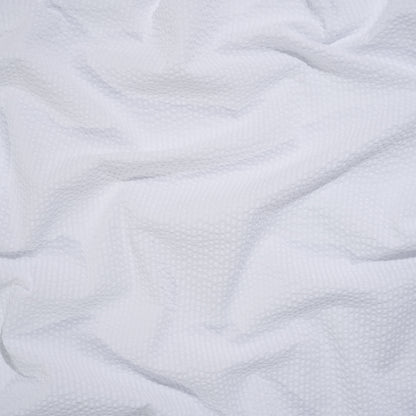 Polyester and Cotton Seersucker - White on White Candy Stripes - Wylie Collection