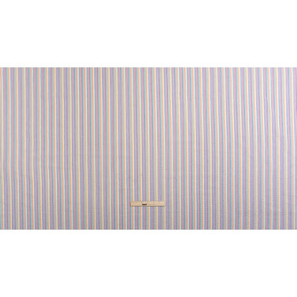 Polyester and Cotton Seersucker - Rainbow and White Candy Stripes - Wylie Collection