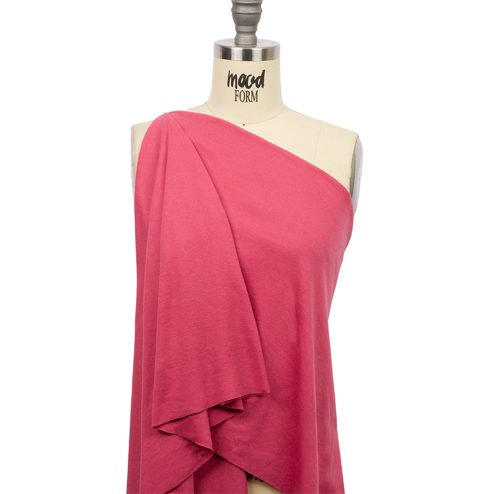 Soft Red Recycled Polyester Interlock Knit Drape