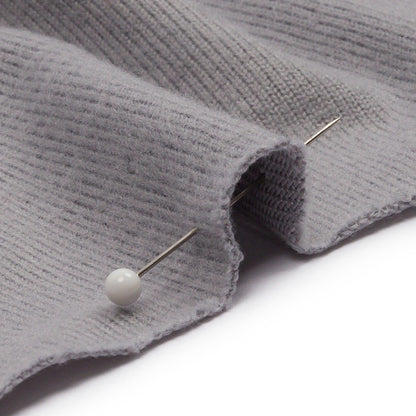 Silver Cozy Stretch Polyester Sweater Knit Detail