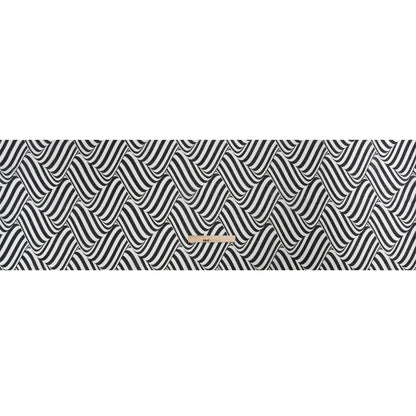 Black and White Swirling Stripes Lightweight Linen Woven