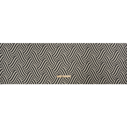 Black and Beige Swirling Stripes Lightweight Linen Woven