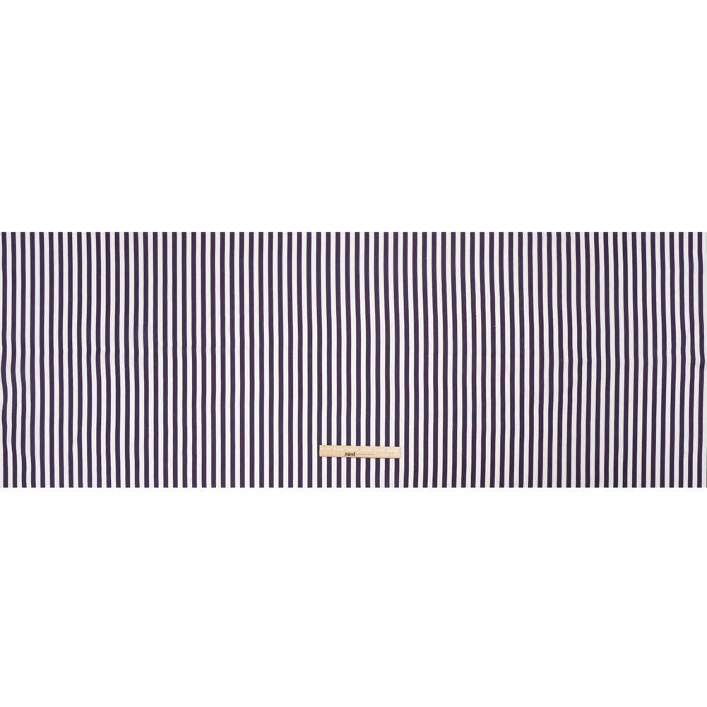 Medium Weight Linen Woven - Eggplant Stripes - Lydia Collection - Full