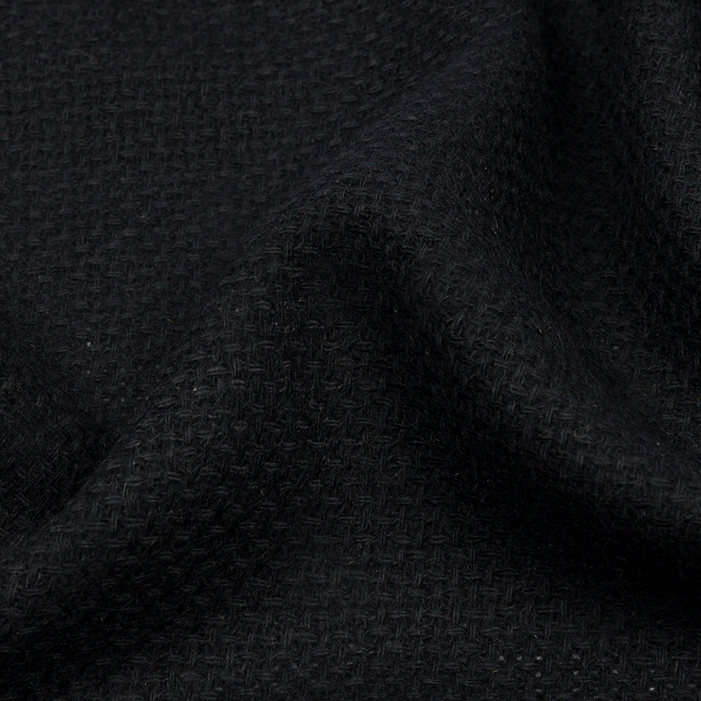 Black Wool Basketwoven Detail