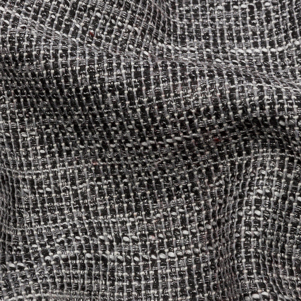 Black, White and Silver Metallic Polyester Tweed Detail