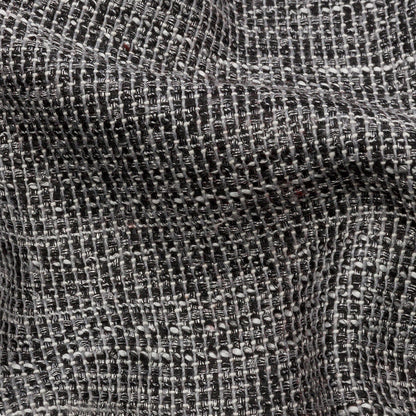 Black, White and Silver Metallic Polyester Tweed Detail