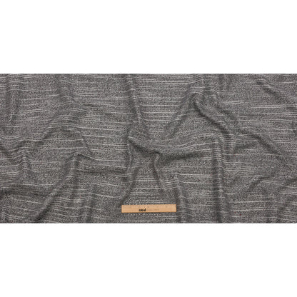 Black, White and Silver Metallic Polyester Tweed Full