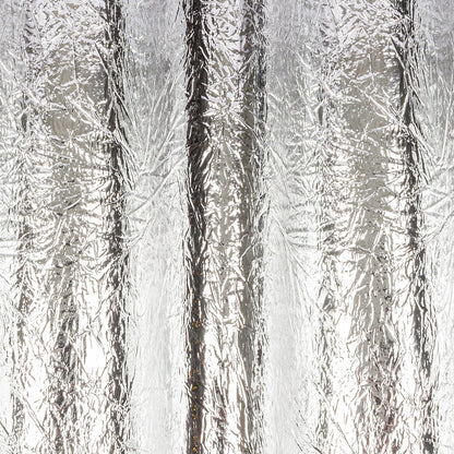Crinkled Mirror Vinyl with Fabric Backing - Silver - Ingot Collection