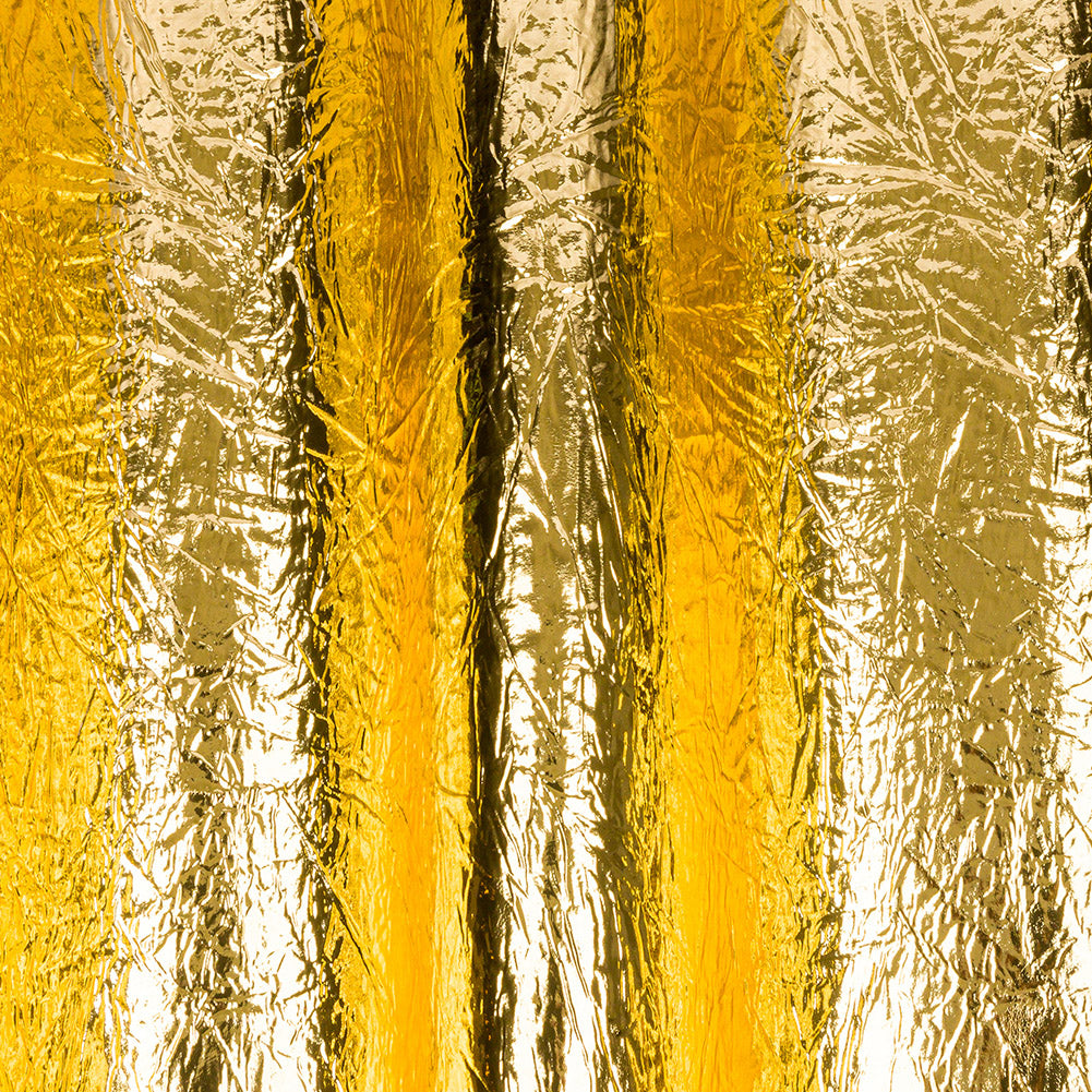 Crinkled Mirror Vinyl with Fabric Backing - Gold - Ingot Collection - Detail