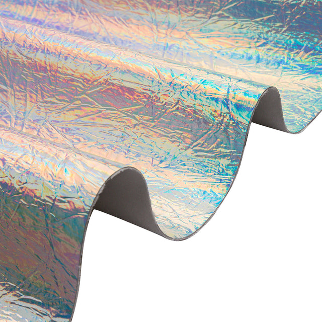 Crinkled Mirror Vinyl with Fabric Backing - Holographic Silver - Ingot Collection