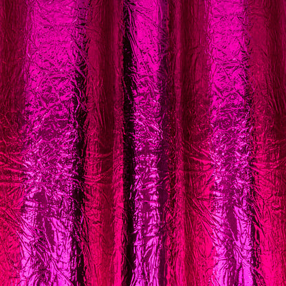 Crinkled Mirror Vinyl with Fabric Backing - Fuchsia - Ingot Collection
