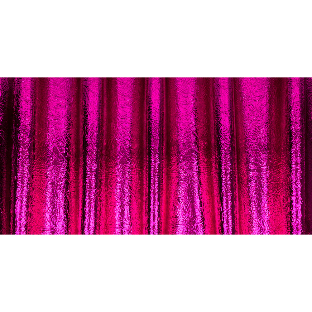 Crinkled Mirror Vinyl with Fabric Backing - Fuchsia - Ingot Collection