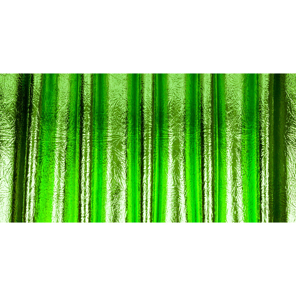 Crinkled Mirror Vinyl with Fabric Backing - Green - Ingot Collection