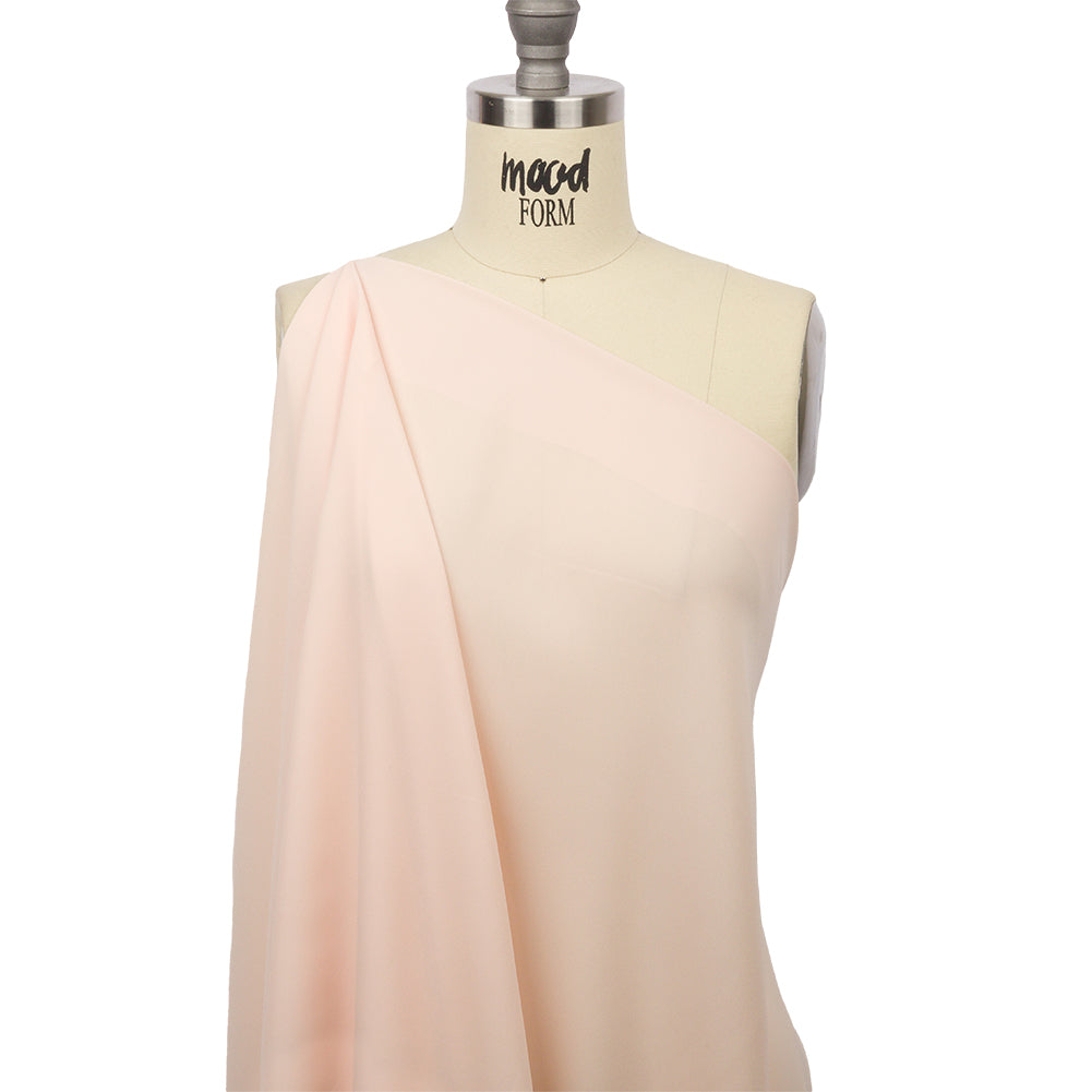 Peach Polyester Crepe Drape