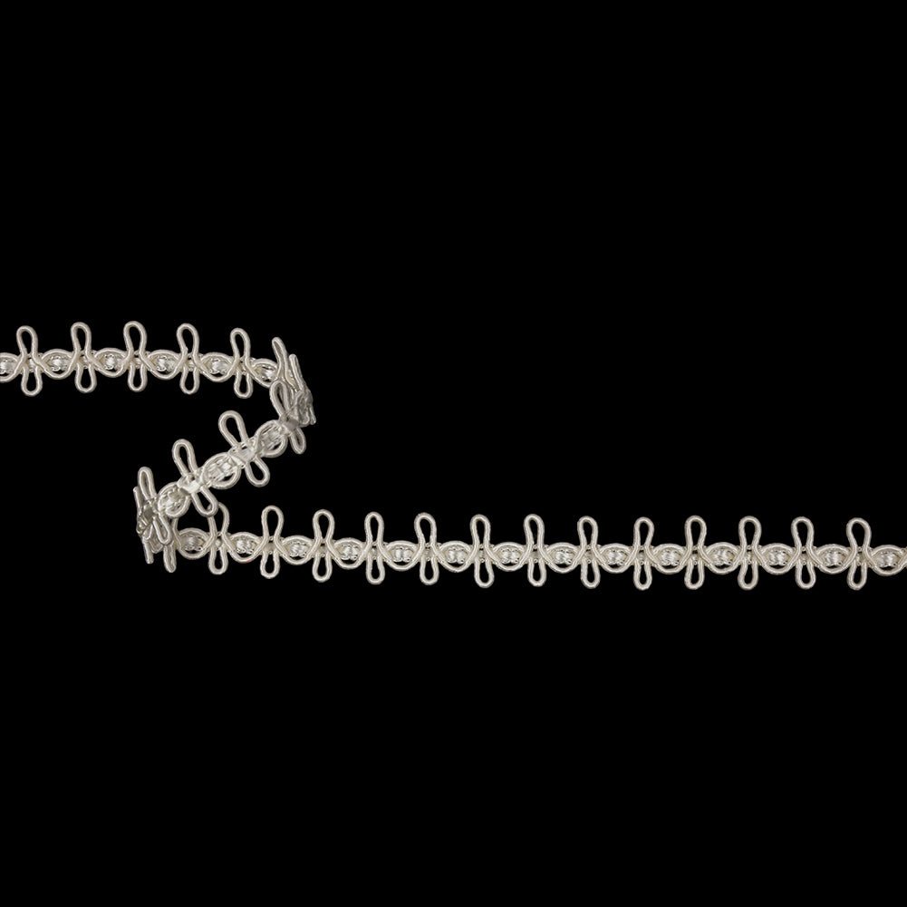 Famous NYC Designer Ivory Crossed Loops Gimp Braided Trim - 0.625"