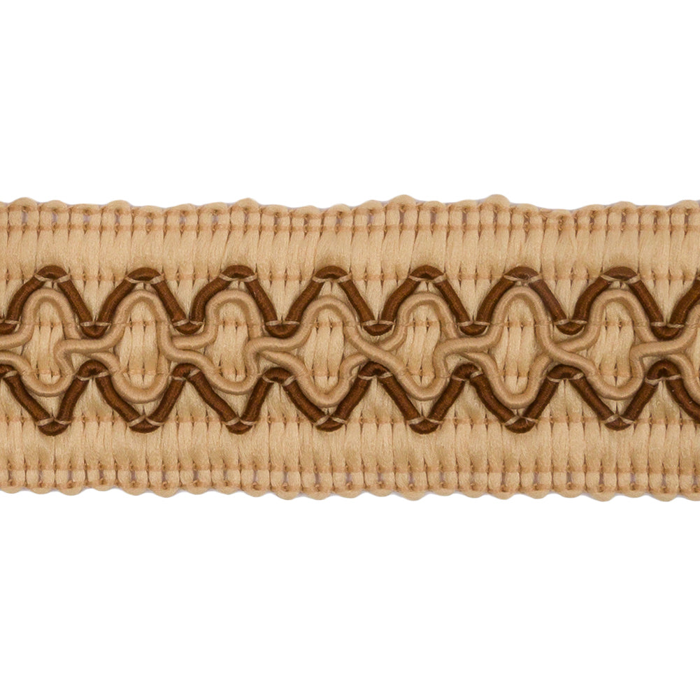 Famous NYC Designer Tan and Brown Diamonds Braided Trim - 1.25" Detail