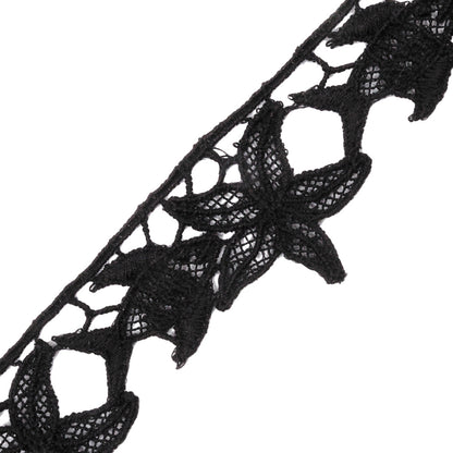 Black Starfish and Minnow Venise Lace Trim - 1.25" Detail