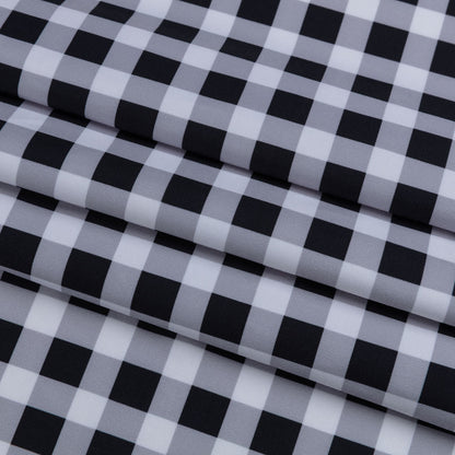 Compression Swimwear Tricot, UV Protective with Aloe Vera Microcapsules - Black and White Checkered - Caye Collection Folded