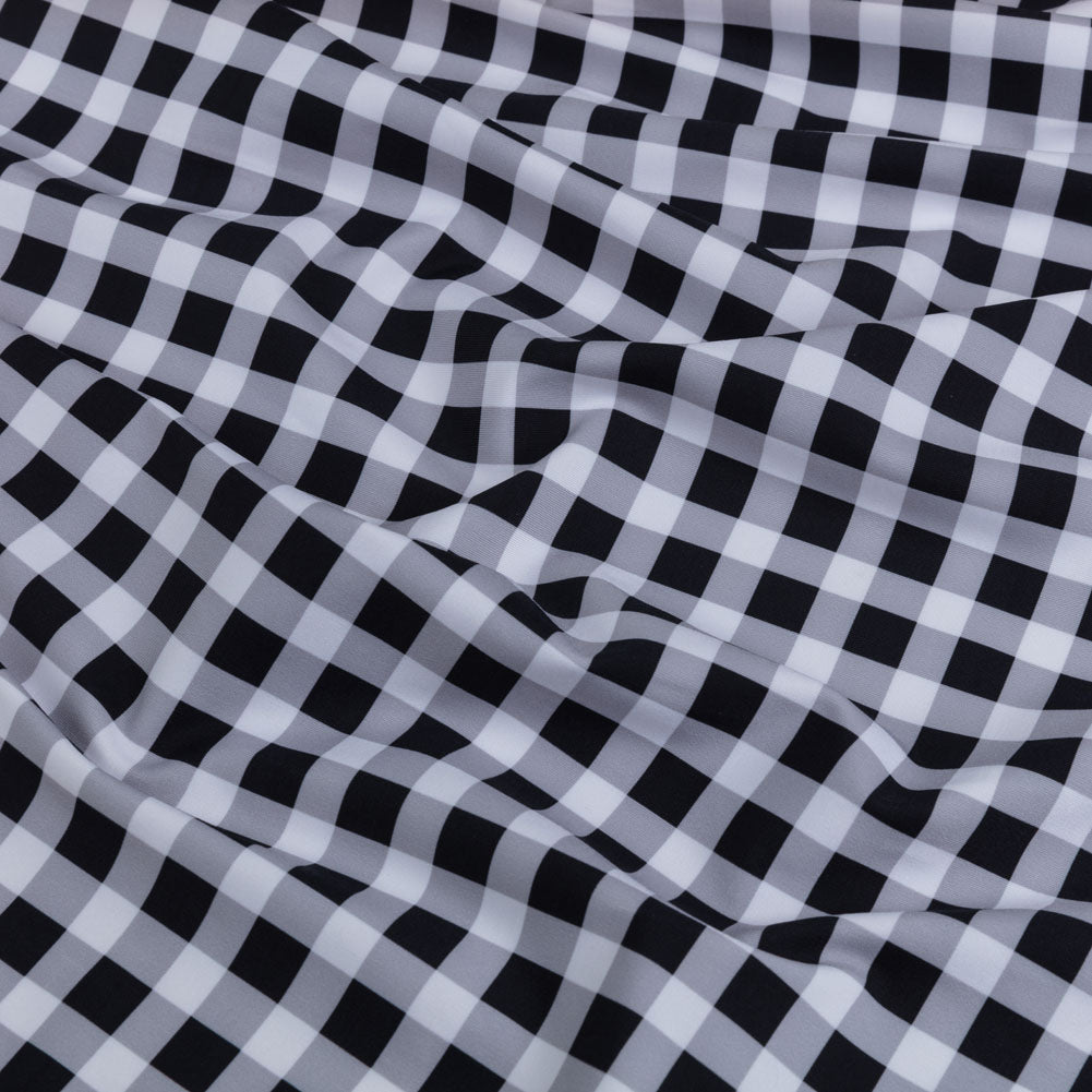 Compression Swimwear Tricot, UV Protective with Aloe Vera Microcapsules - Black and White Checkered - Caye Collection