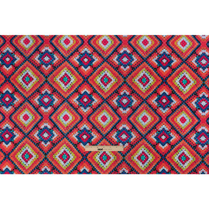 Red, Blue and Yellow Crochet Beads Caye UV Protective Compression Swimwear Tricot with Aloe Vera Microcapsules Full