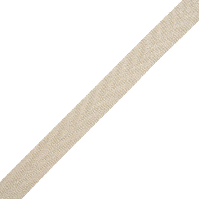 Tilly Khaki Herringbone Cotton Twill Tape - 15mm