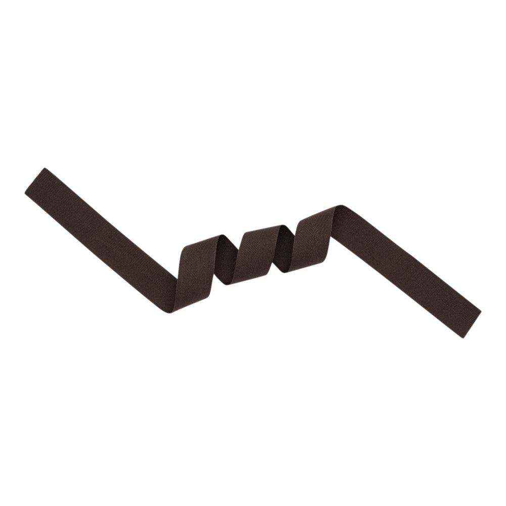 Tilly Black Coffee Herringbone Cotton Twill Tape - 20mm Detail