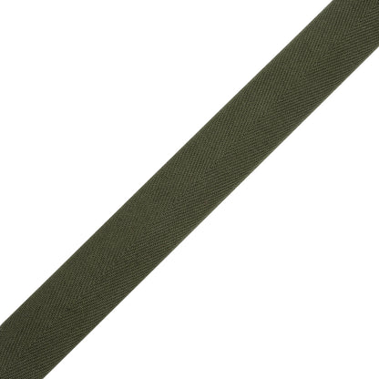 Tilly Rifle Green Herringbone Cotton Twill Tape - 20mm