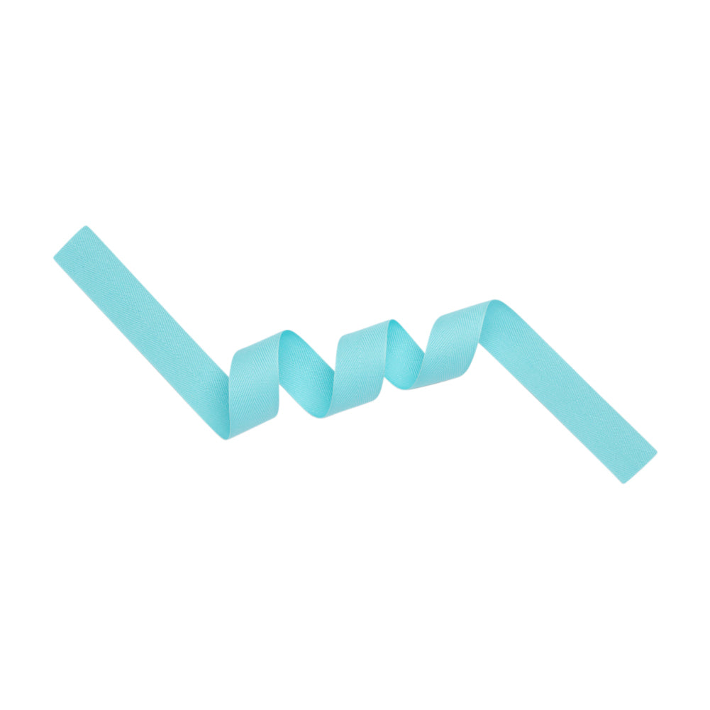 Tilly Electric Ice Blue Herringbone Cotton Twill Tape - 20mm Detail