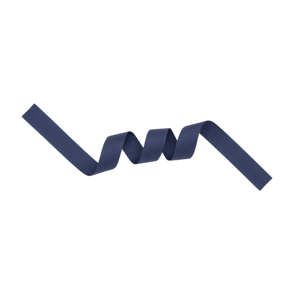 Tilly Purple Navy Herringbone Cotton Twill Tape - 20mm Detail