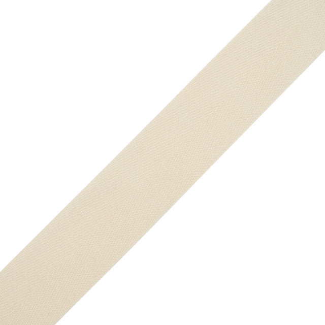 Tilly Ivory Pearl Herringbone Cotton Twill Tape - 25mm