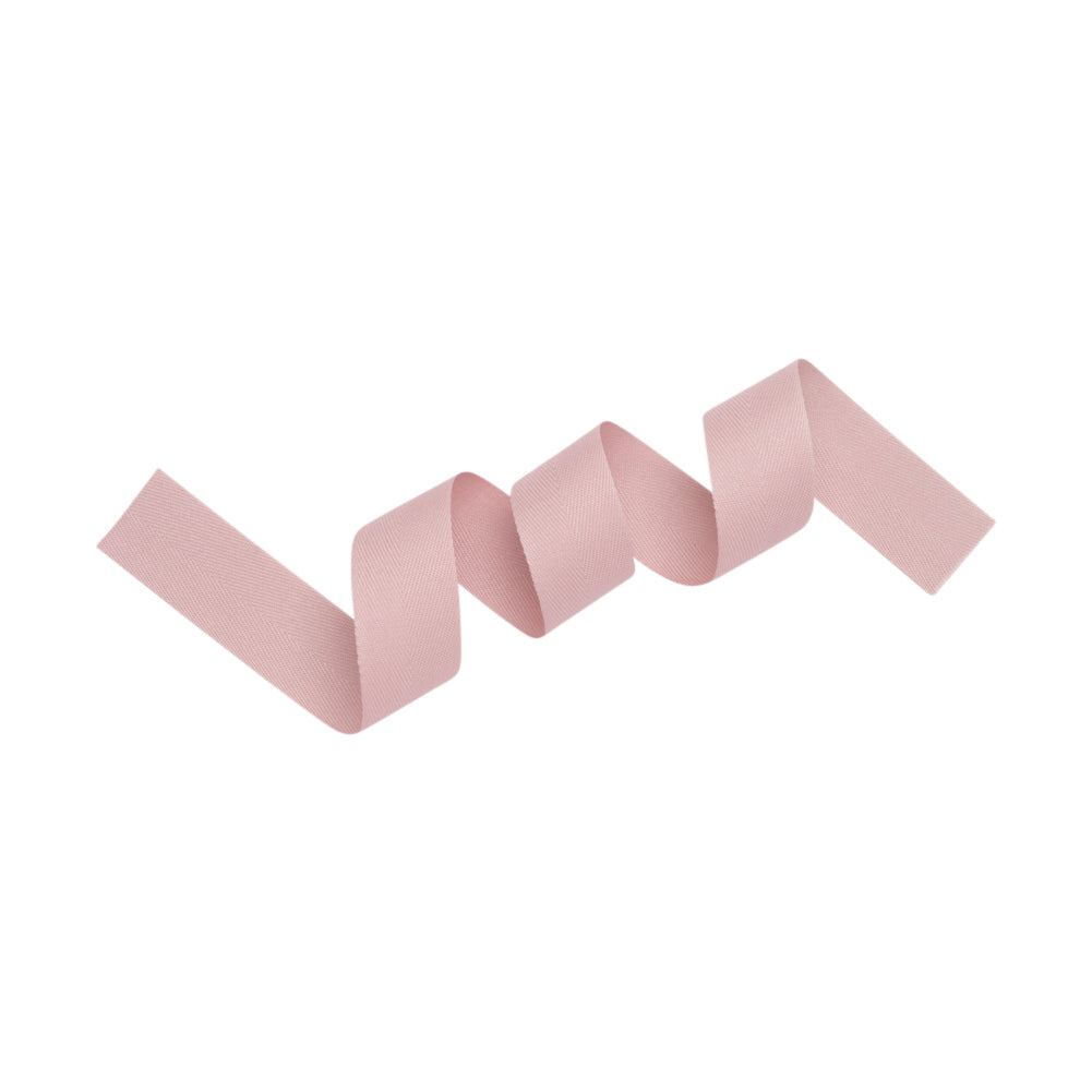 Tilly Tourmaline Mauve Herringbone Cotton Twill Tape - 25mm Detail