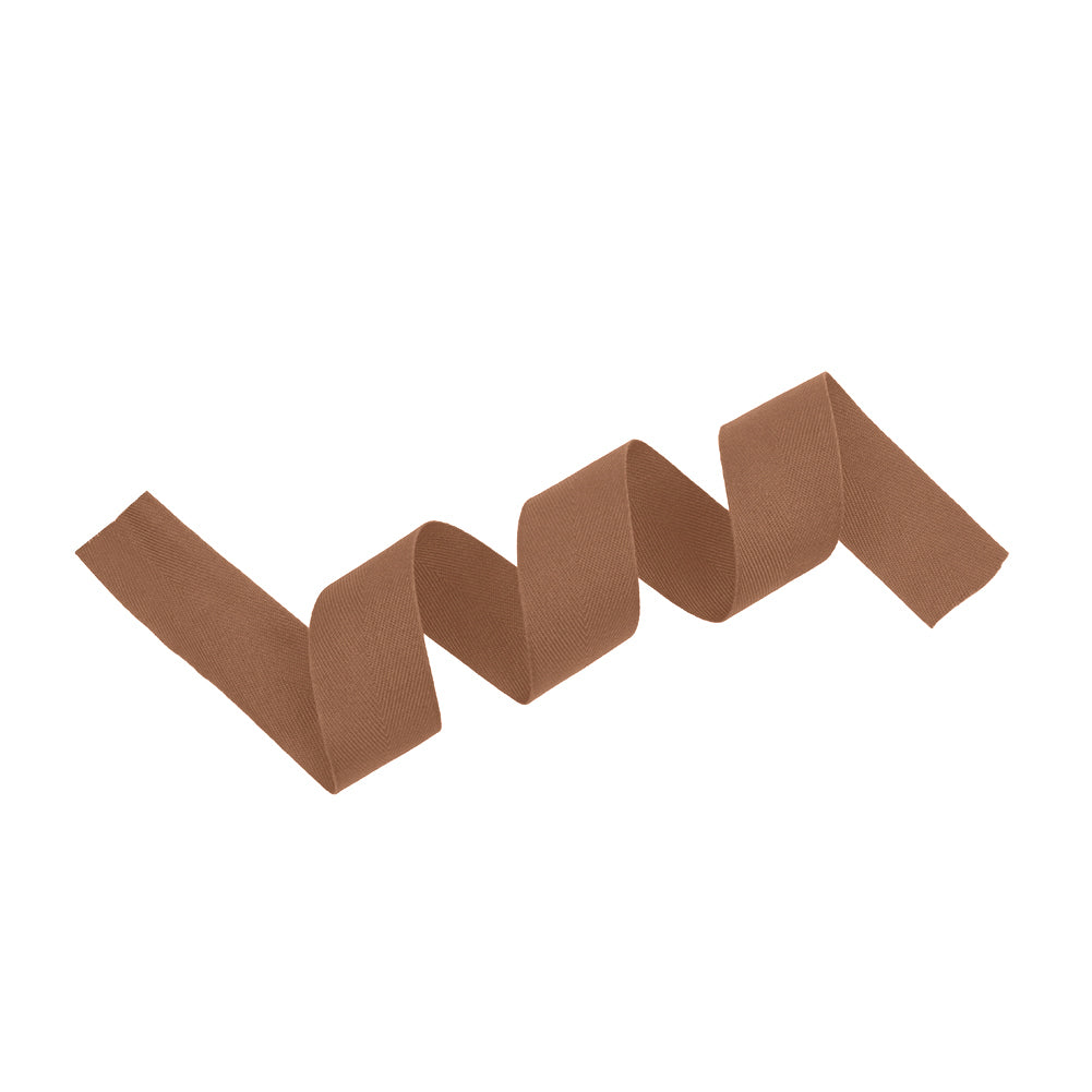 Tilly Coffee Herringbone Cotton Twill Tape - 25mm Detail