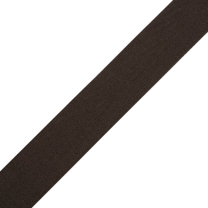 Tilly Black Coffee Herringbone Cotton Twill Tape - 25mm