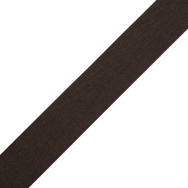 Tilly Black Coffee Herringbone Cotton Twill Tape - 25mm