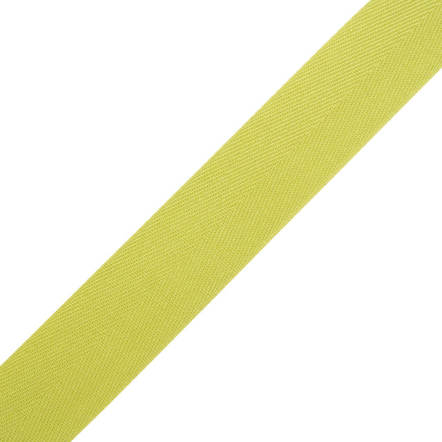 Tilly Light Chartreuse Herringbone Cotton Twill Tape - 25mm