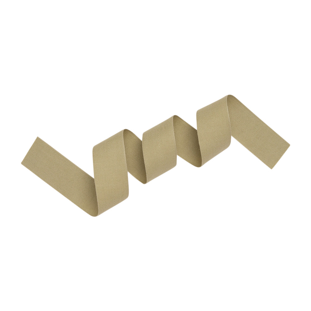 Tilly Studio Clay Herringbone Cotton Twill Tape - 25mm Detail