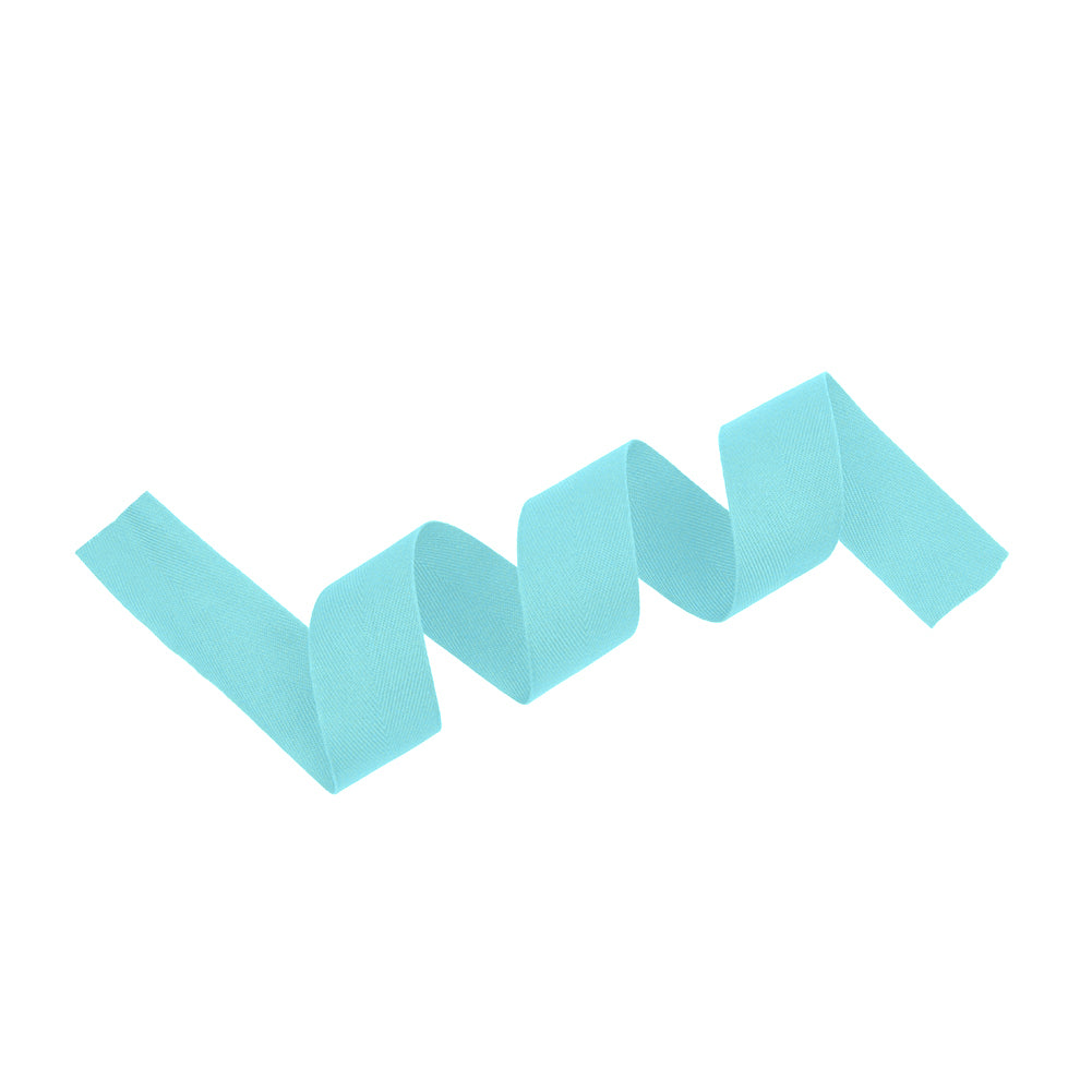 Tilly Electric Ice Blue Herringbone Cotton Twill Tape - 25mm Detail