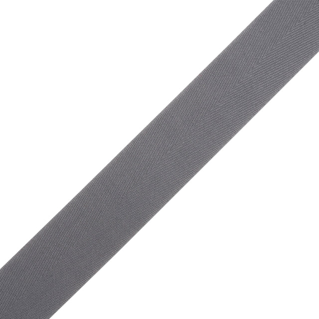Tilly Nickel Herringbone Cotton Twill Tape - 25mm