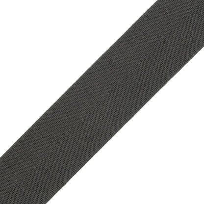Tilly Shadow Gray Herringbone Cotton Twill Tape - 25mm
