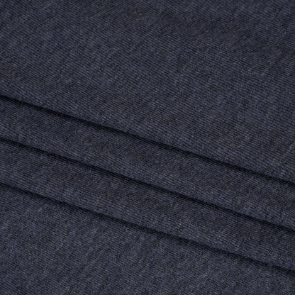 Cotton and Modal 1x1 Rib Knit - Heathered Navy Blue Folded