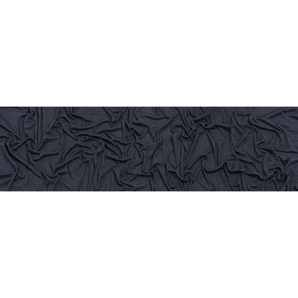 Cotton and Modal 1x1 Rib Knit - Heathered Navy Blue Full