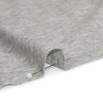 Cotton and Modal 1x1 Rib Knit - Heathered Light Gray Detail