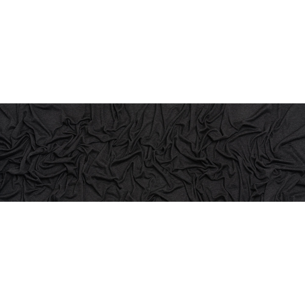 Cotton and Modal 1x1 Rib Knit - Heathered Dark Gray Full