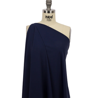 Navy Stretch Nylon Interlock Knit Drape