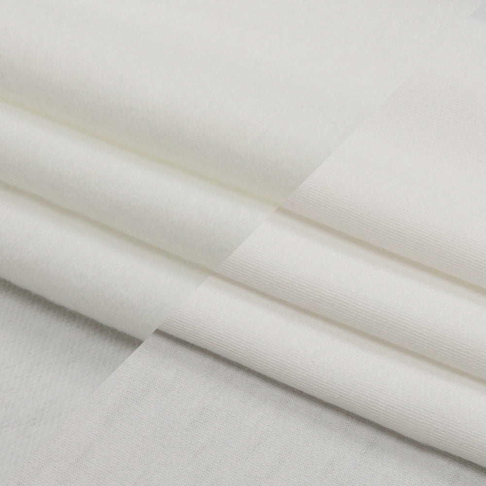 White Lightweight Polyester Sweatshirt Fleece Folded