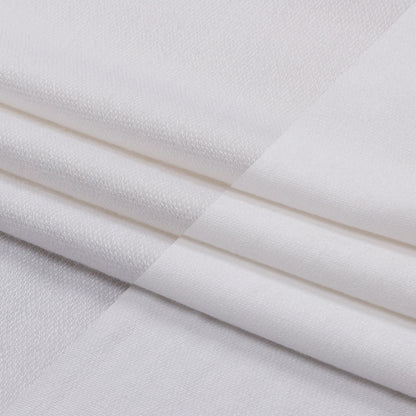Off White Stretch Rayon French Terry Folded