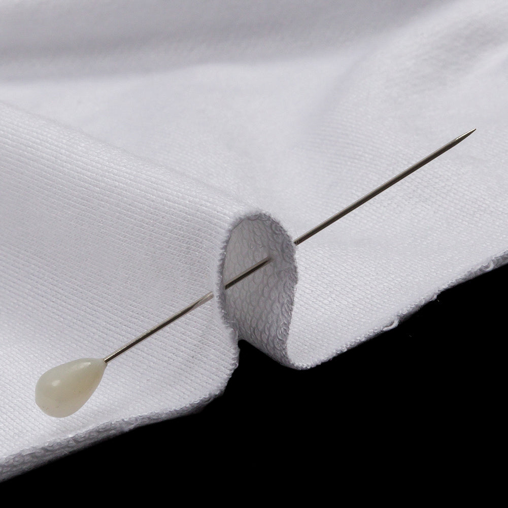 Off White Stretch Rayon French Terry Detail