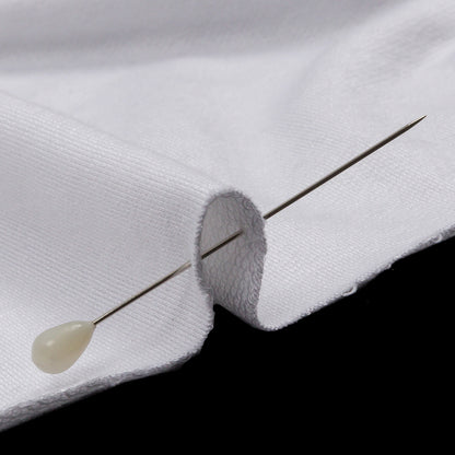 Off White Stretch Rayon French Terry Detail