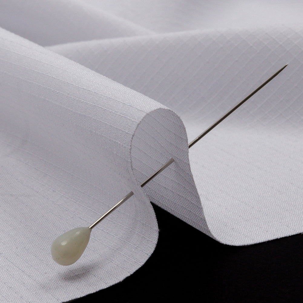 White Stretch Polyester Ripstop Detail